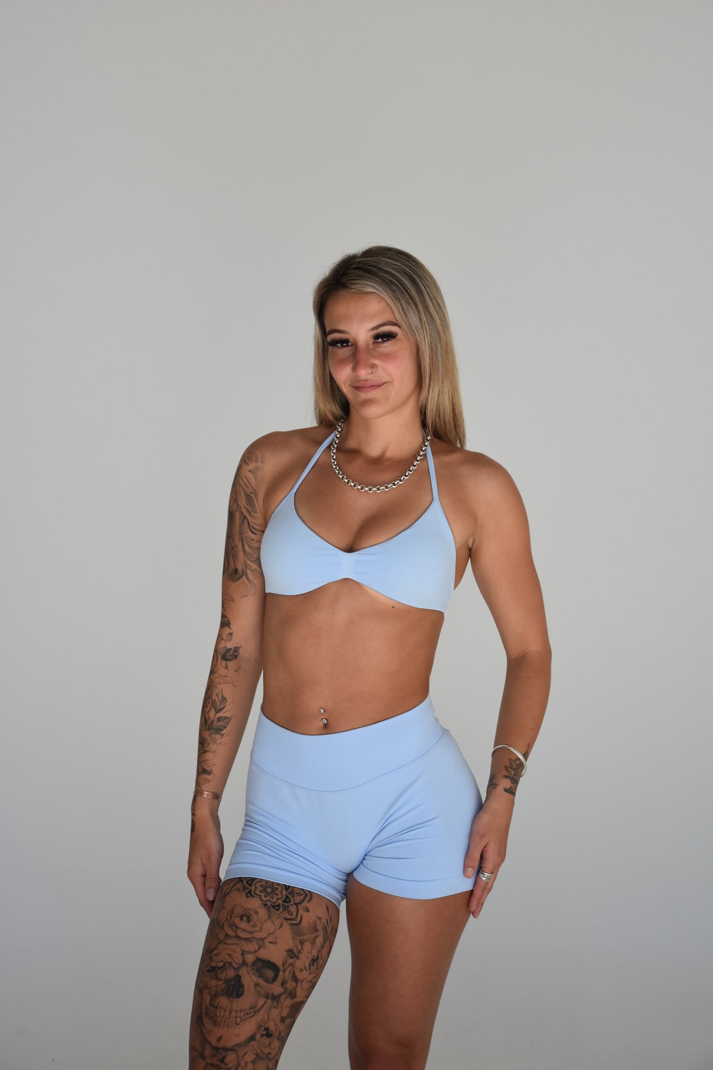Gym Gods Sculpt crop - Ice Blue