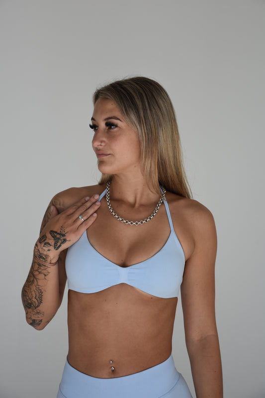 Gym Gods Sculpt crop - Ice Blue